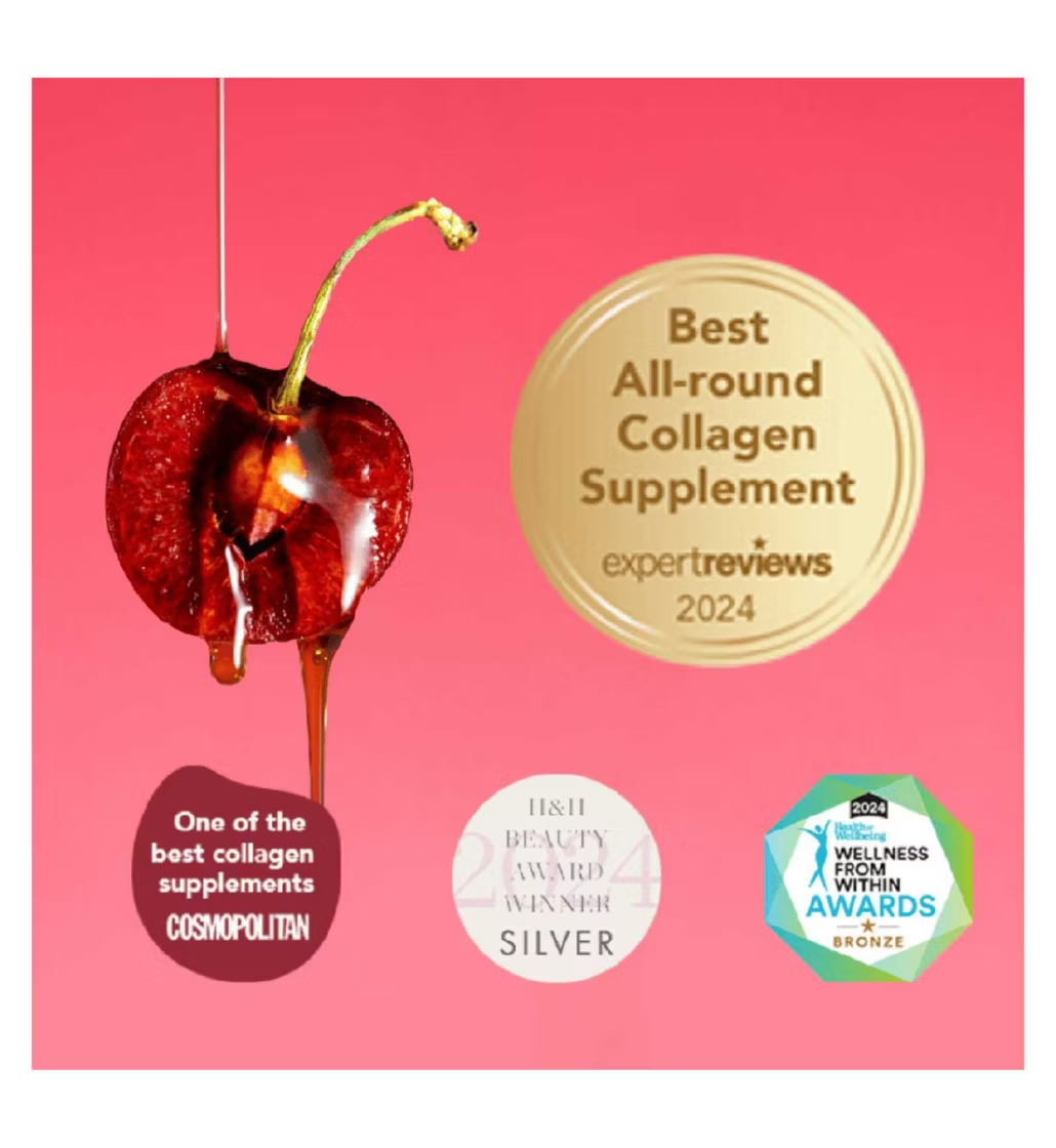 Zooki Super Strength Marine Collagen 11,000mg, Sour Cherry Flavour - 30x18.5ml Liquid Sachets